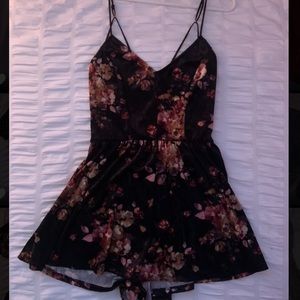 Velvet Floral Pacsun Romper